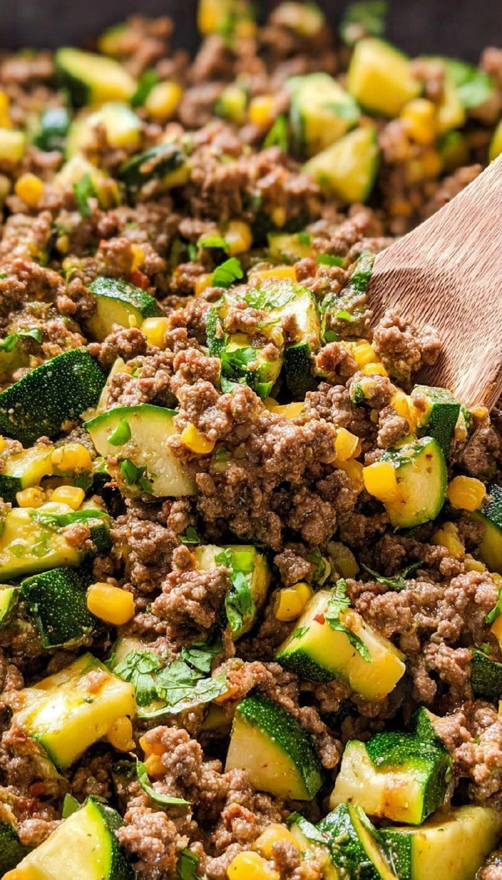 Ground Beef and Zucchini Skillet