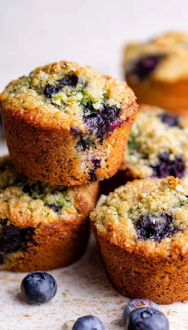 Healthy Blueberry Zucchini Muffins (Gluten Free, Paleo, Almond Flour)