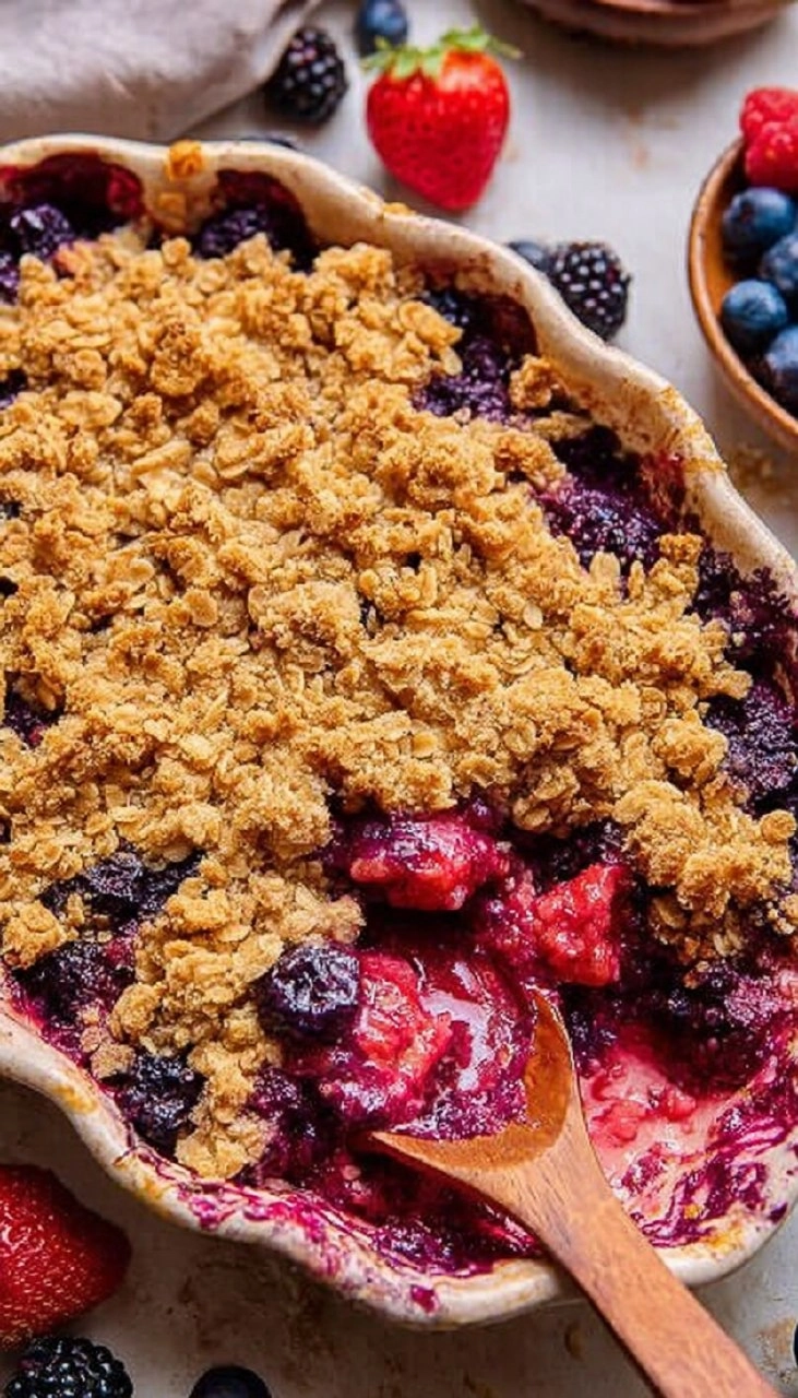 Healthy Mixed Berry Crisp (Gluten-Free)