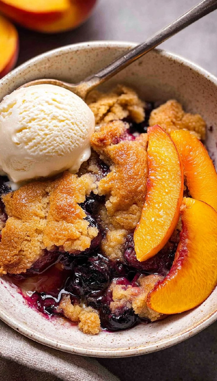 Peach Blueberry Cobbler