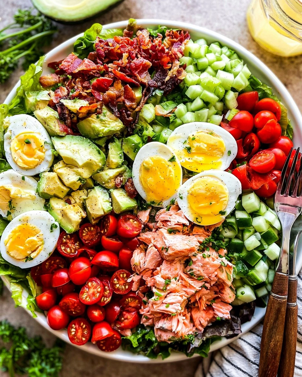 Salmon-Cobb-Salad-with-Avocado-and-Bacon-Whole30-Keto-Recipe
