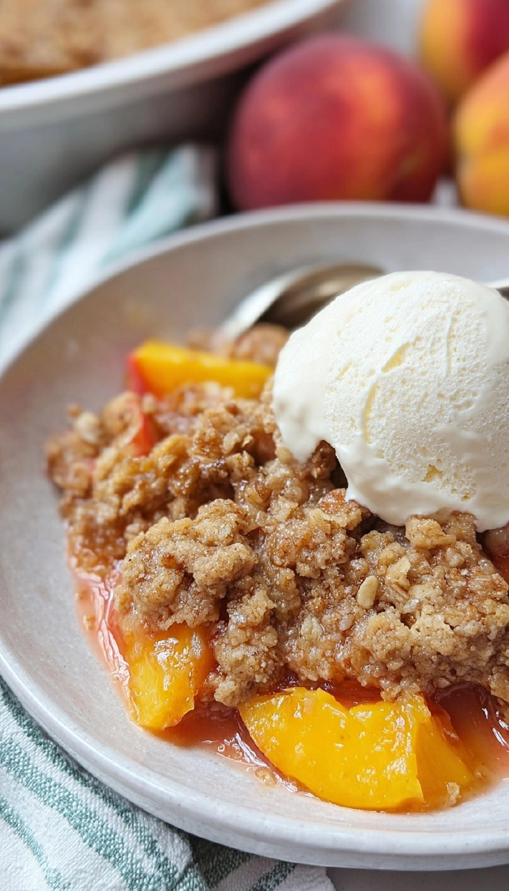 Simple Peach Crisp with Oat Topping