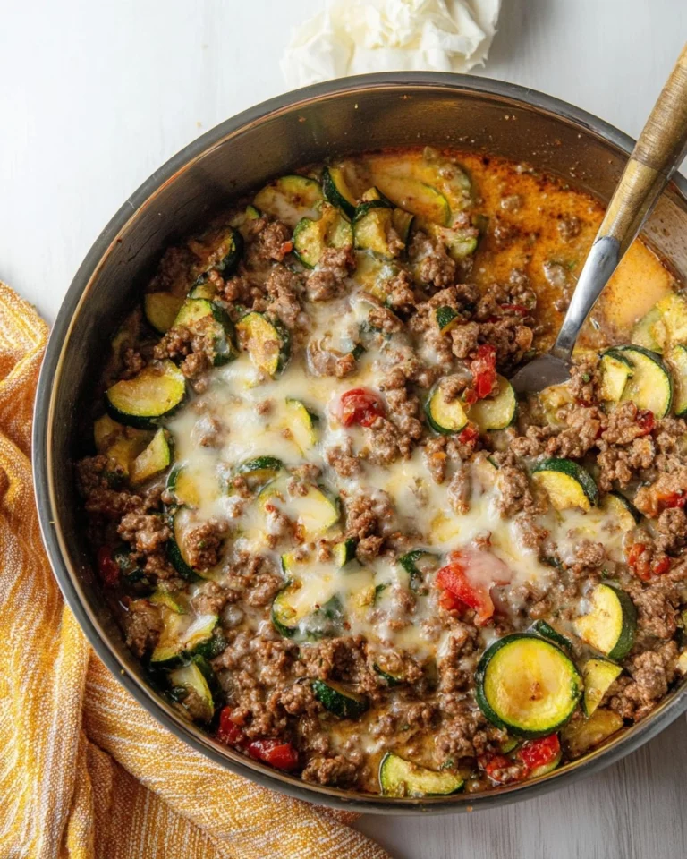 Cheesy Ground Beef Zucchini Skillet 72 Cheesy-Ground-Beef-Zucchini-Skillet-Recipe
