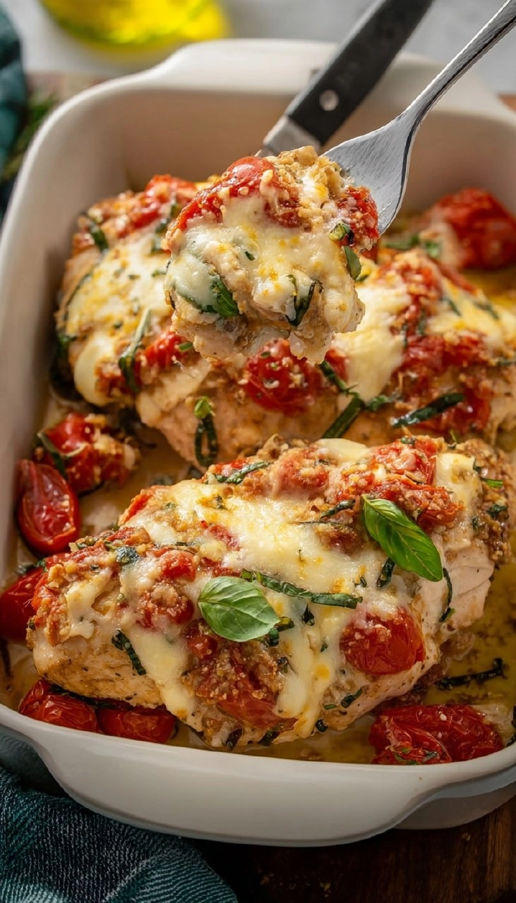 Creamy Baked Bruschetta Chicken