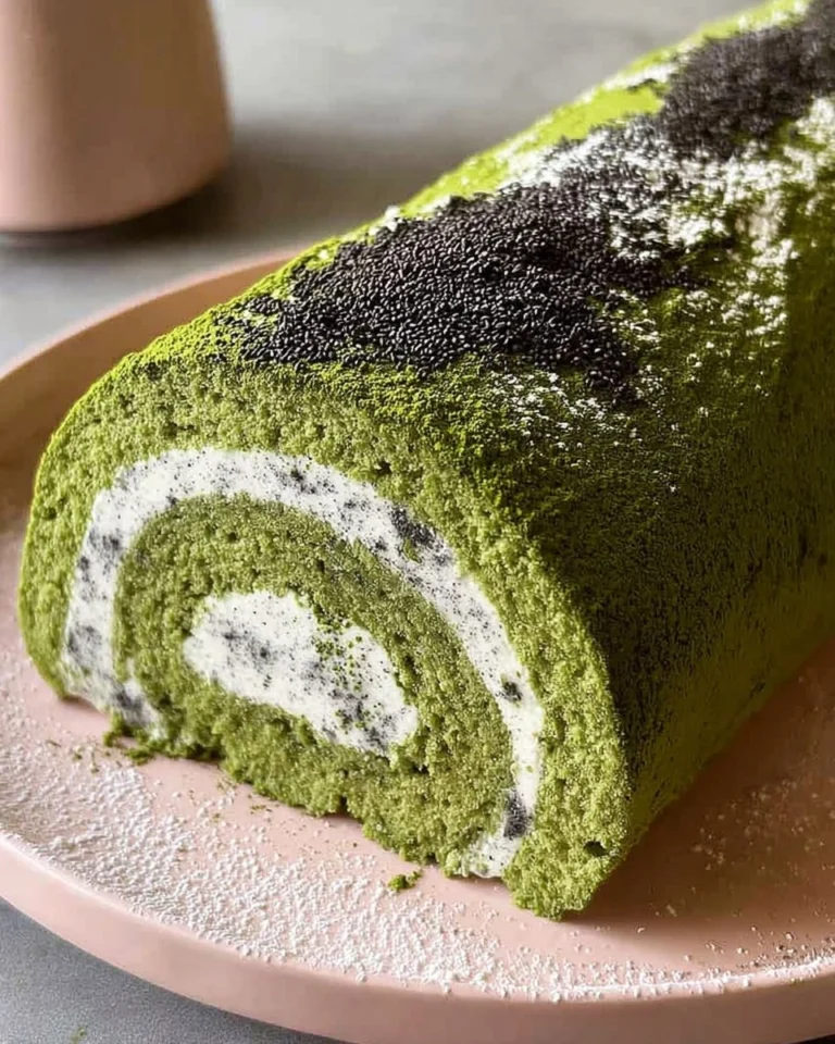 Matcha-Swiss-Roll-Cake-with-Black-Sesame-Mousse-Recipe