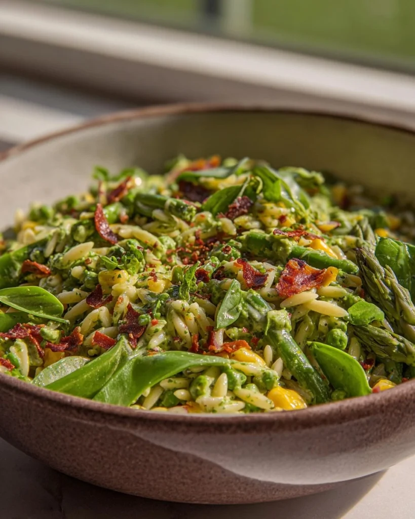 Spring-Orzo-Pasta-Salad-with-Creamy-Basil-Vinaigrette-Recipe