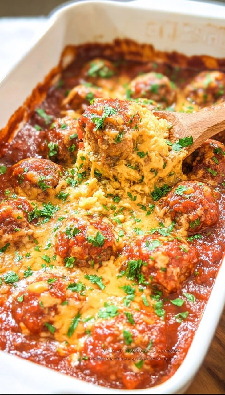 Chili Cheese Meatball Bake