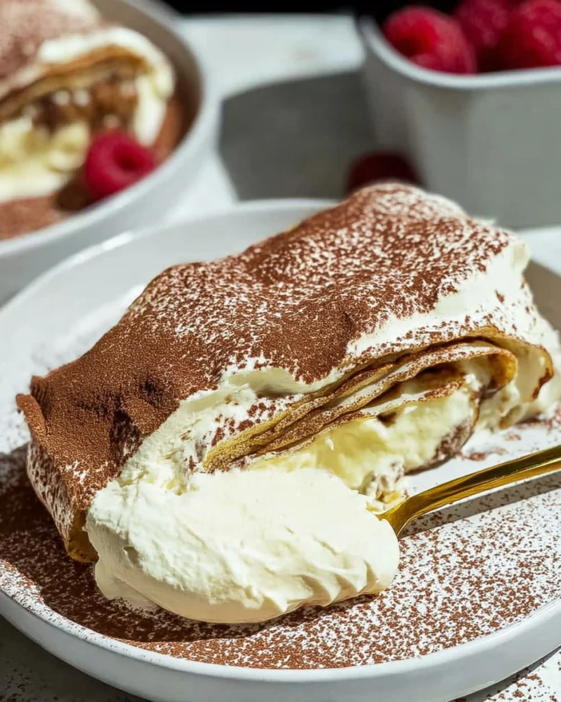 Cottage-Cheese-Tiramisu-Crepe-Roll-Recipe