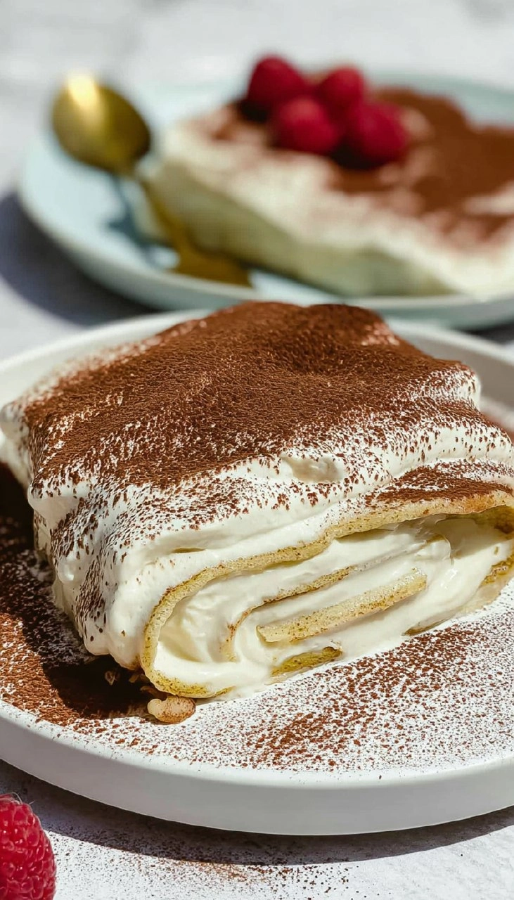 Cottage Cheese Tiramisu Crepe Roll