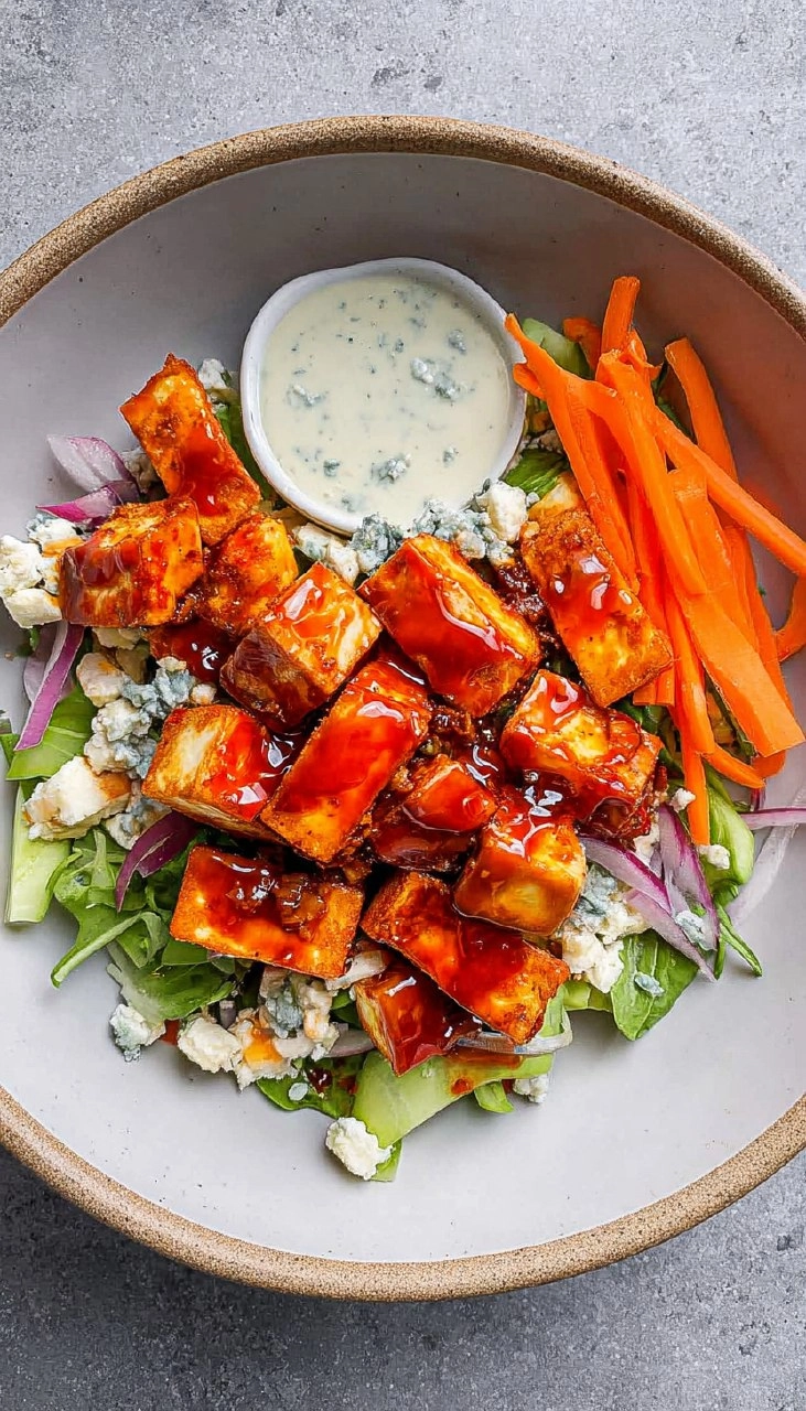 Crispy Buffalo Halloumi Salad 120 Crispy Buffalo Halloumi Salad