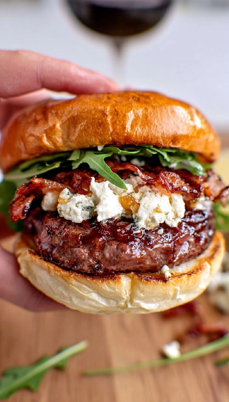 Fig and Bacon Goat Cheese Burgers