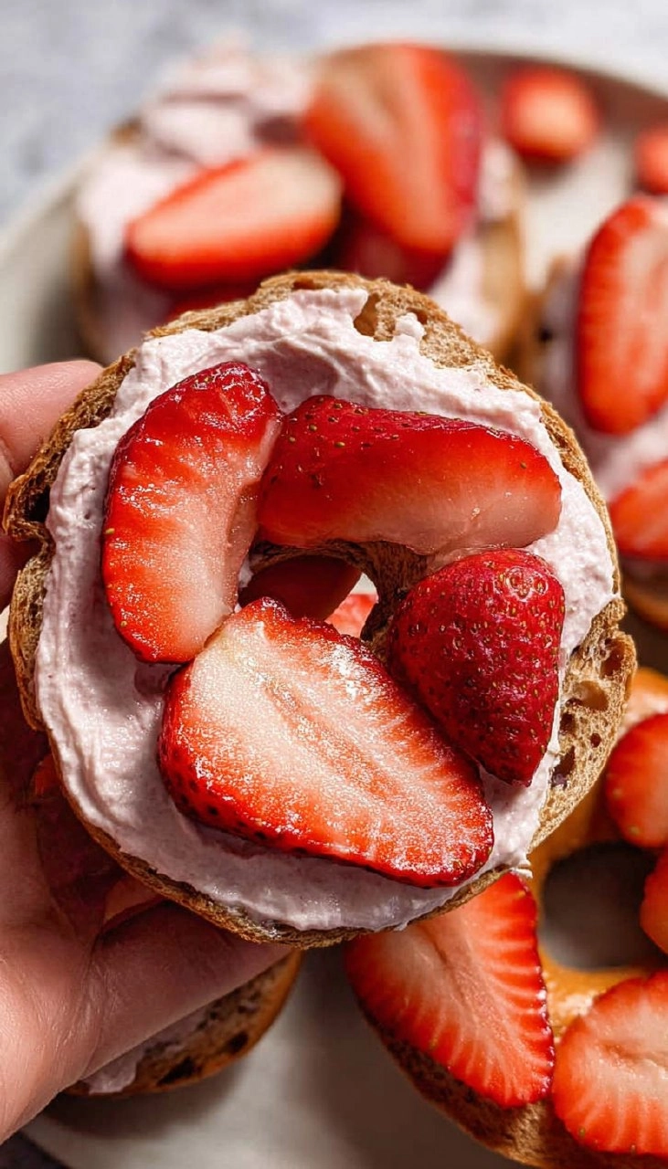 Strawberry Cottage Cheese Bagels 85 Strawberry Cottage Cheese Bagels