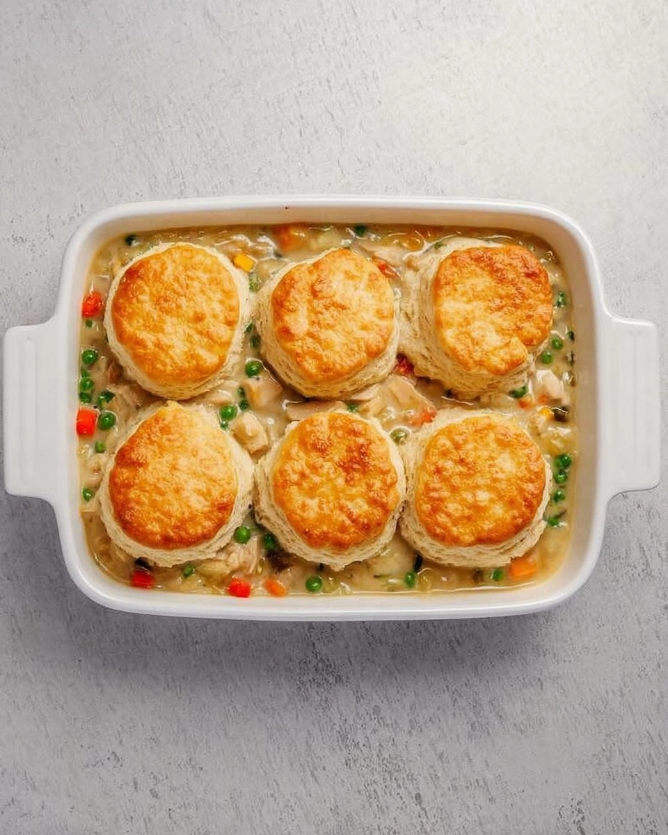 Chicken Pot Pie Casserole With Biscuits
