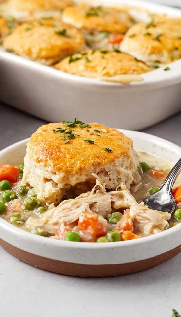 Chicken Pot Pie Casserole With Biscuits