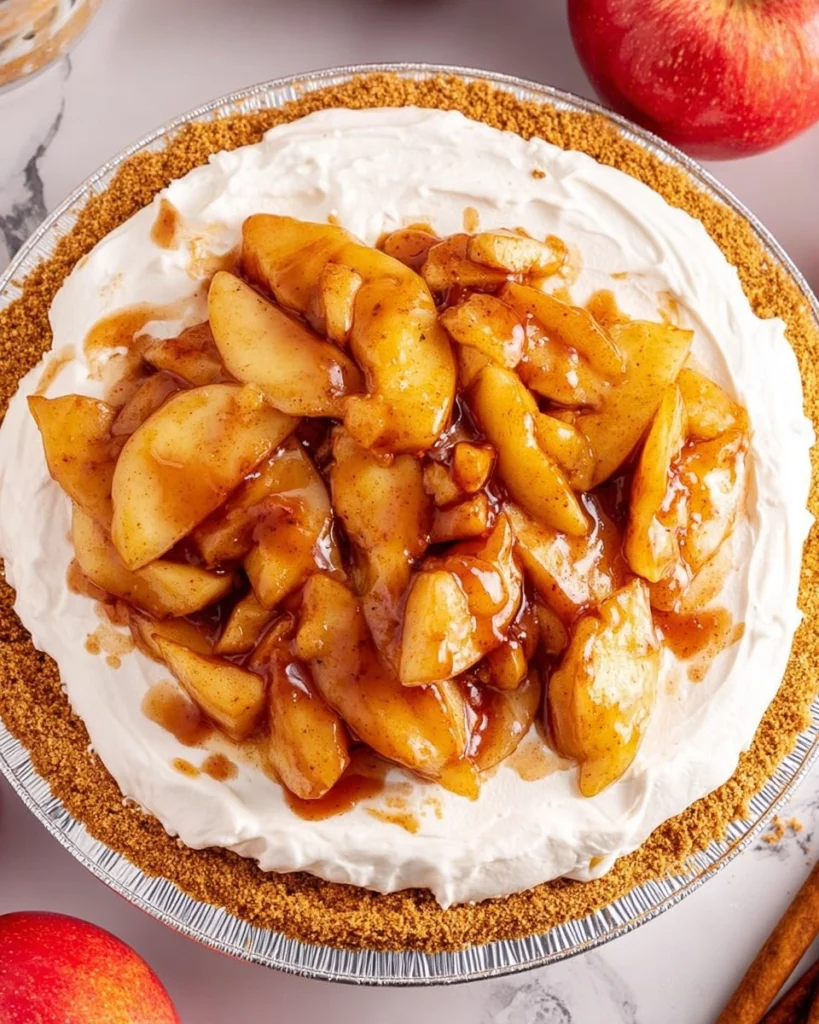Creamy-No-Bake-Apple-Cheesecake-Pie-Recipe